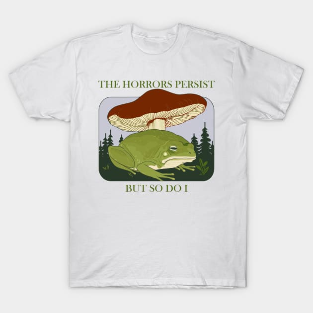 the horrors persist frog v1 T-Shirt by hunnydoll